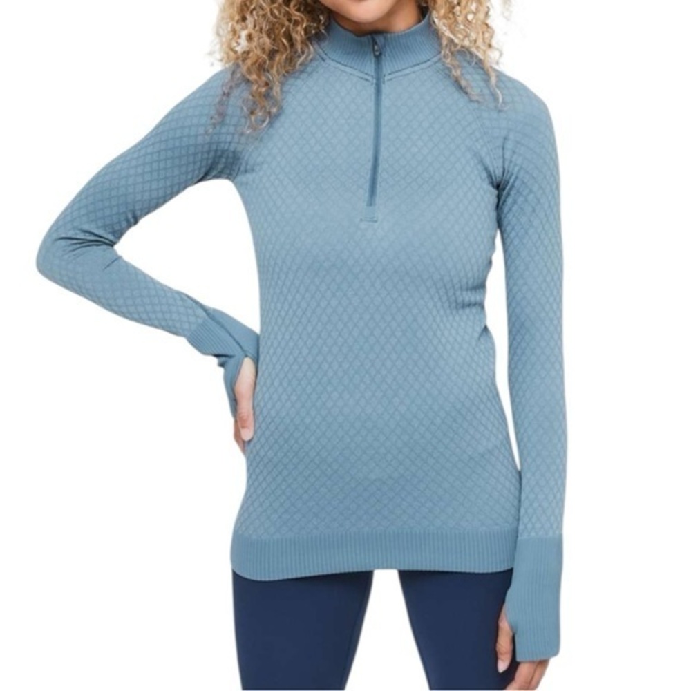 Lululemon Women’s Size 8 Slate Blue Gray Rest Less Half Zip Pullover Top